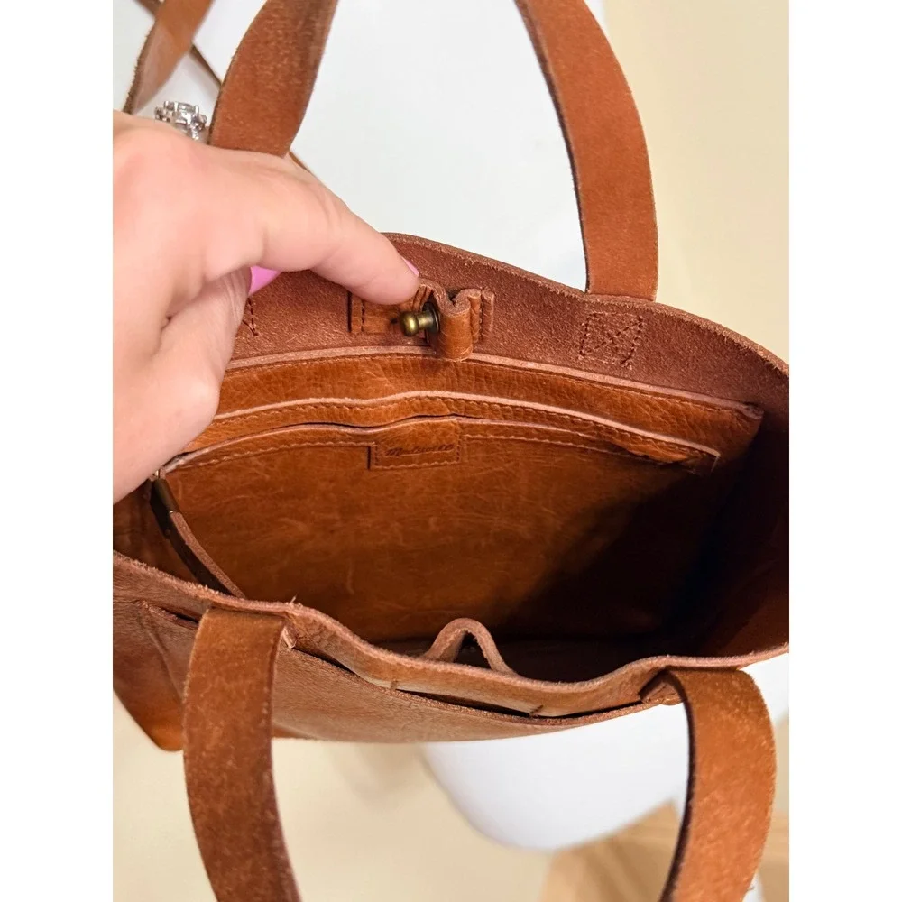 Madewell Small Transport Tote English Saddle Brown Leather Crossbody Bag Handbag